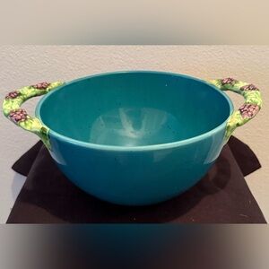 Dept 56 Vineyard Ceramic Bowl w/ Grape Vine Handles.